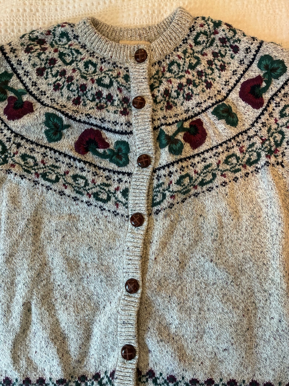 Vintage Northern Reflections Knit Sweater Cardigan Wool Cotton Cottage Core - Picture 3 of 9